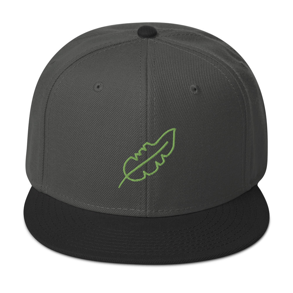 Feather Snapback Hat (Lime)