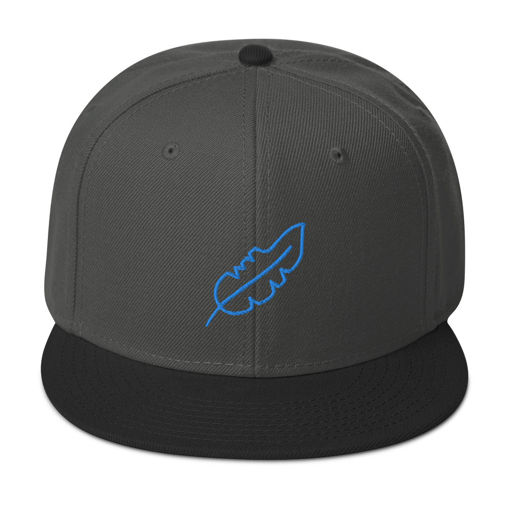 Feather Snapback Hat (Royal Blue)