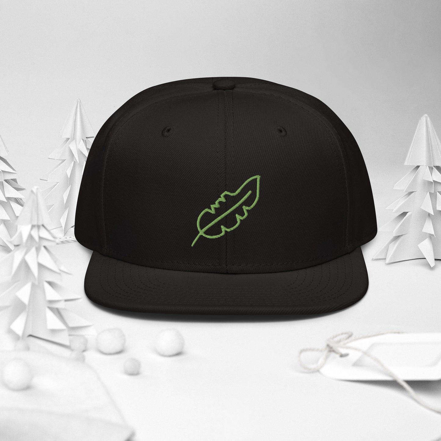Feather Snapback Hat (Lime)