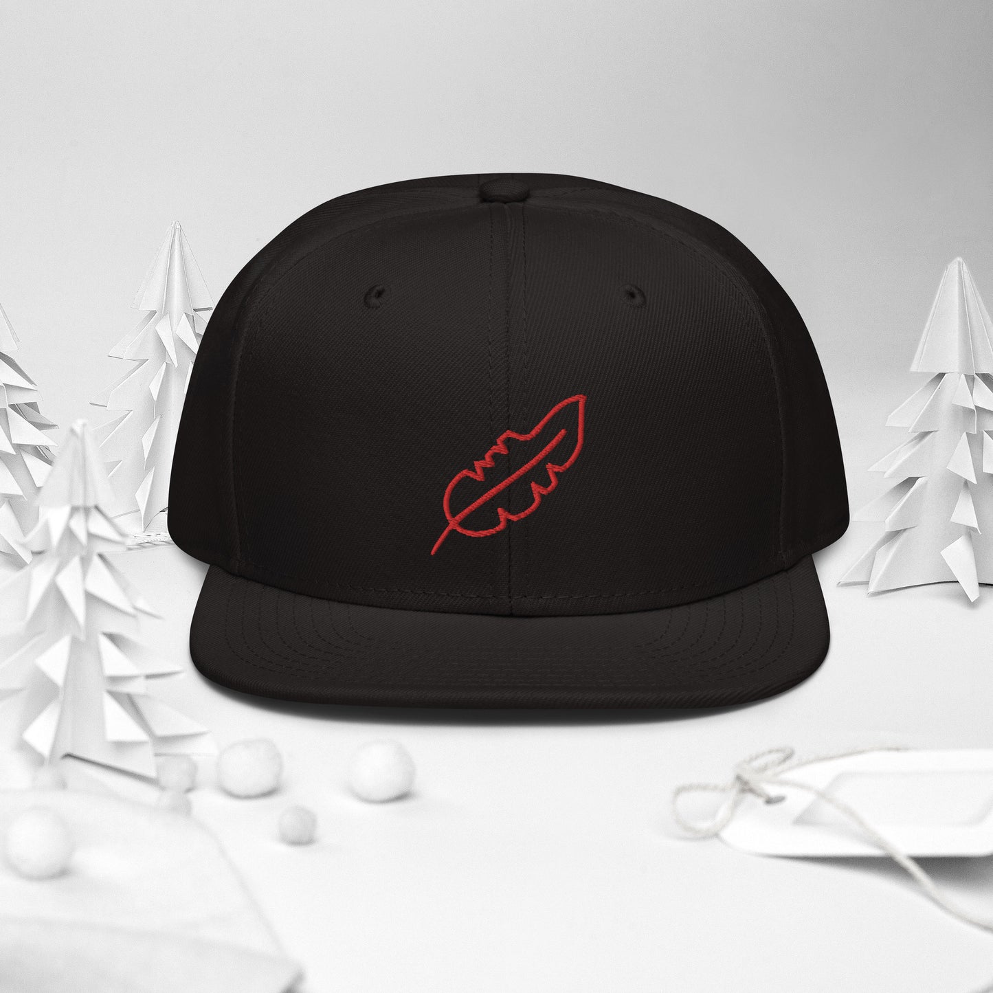 Feather Snapback Hat (Red)