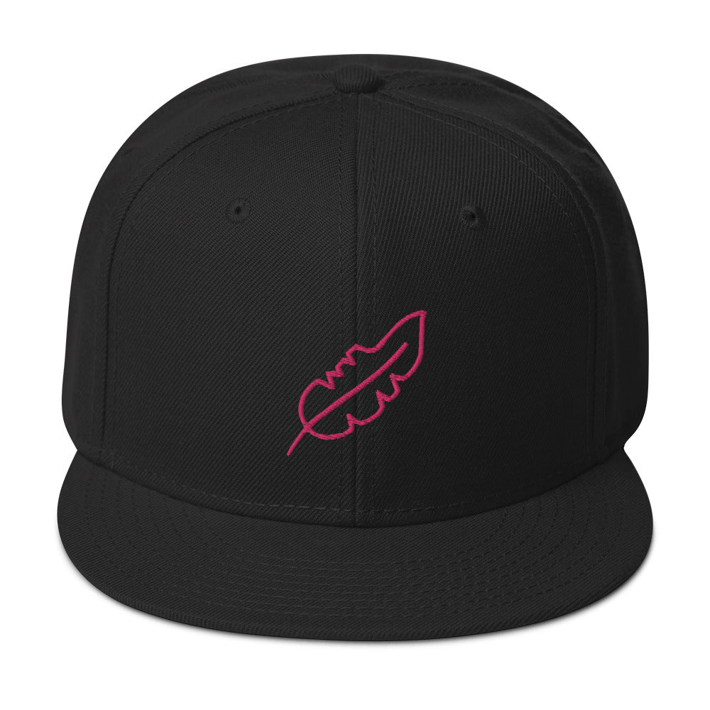 Feather Snapback Hat (Pink)