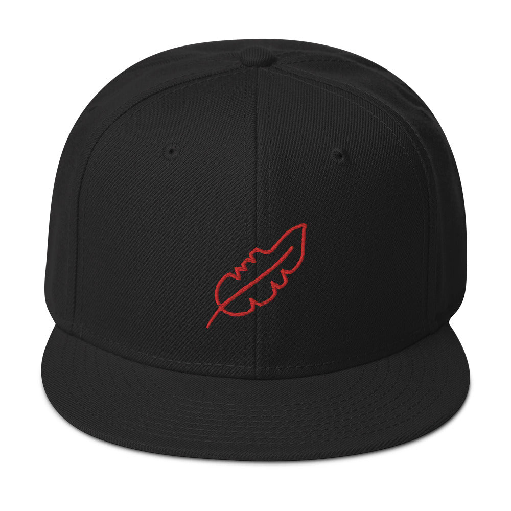 Feather Snapback Hat (Red)