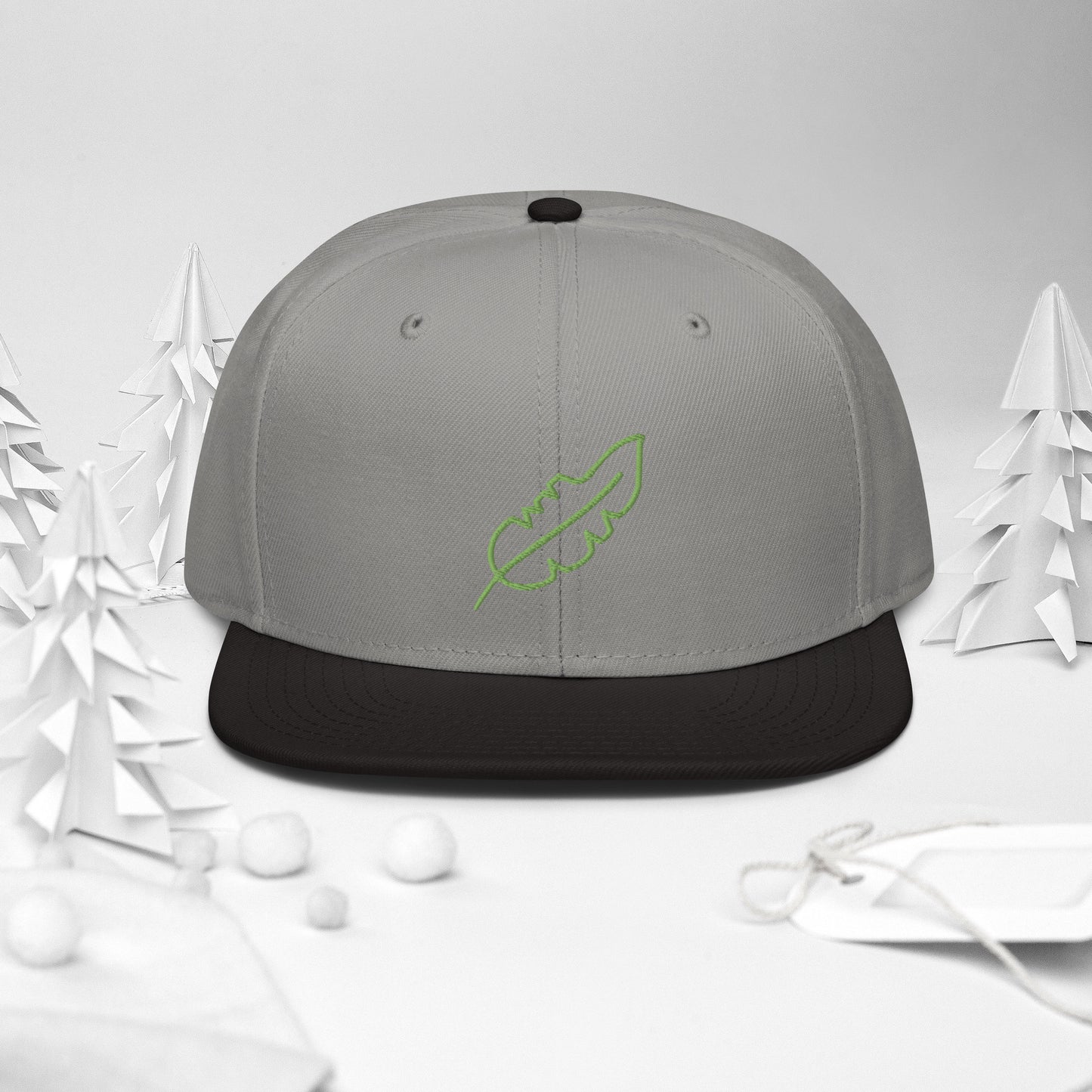 Feather Snapback Hat (Lime)