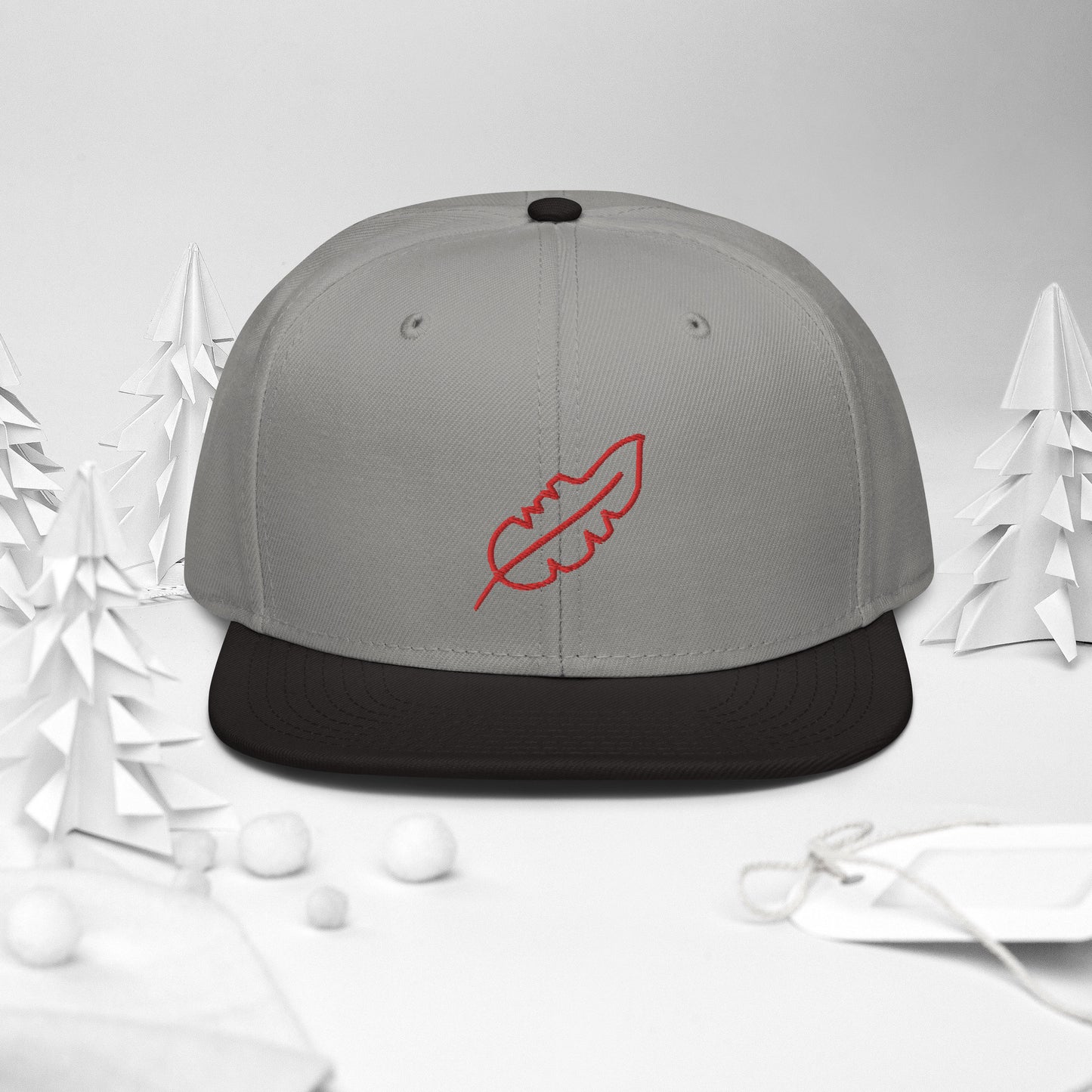 Feather Snapback Hat (Red)