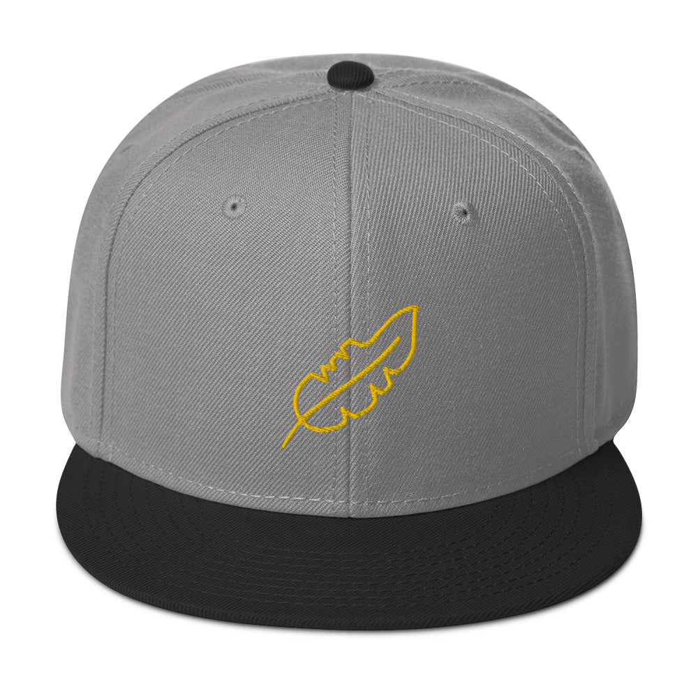 Feather Snapback Hat (Yellow)