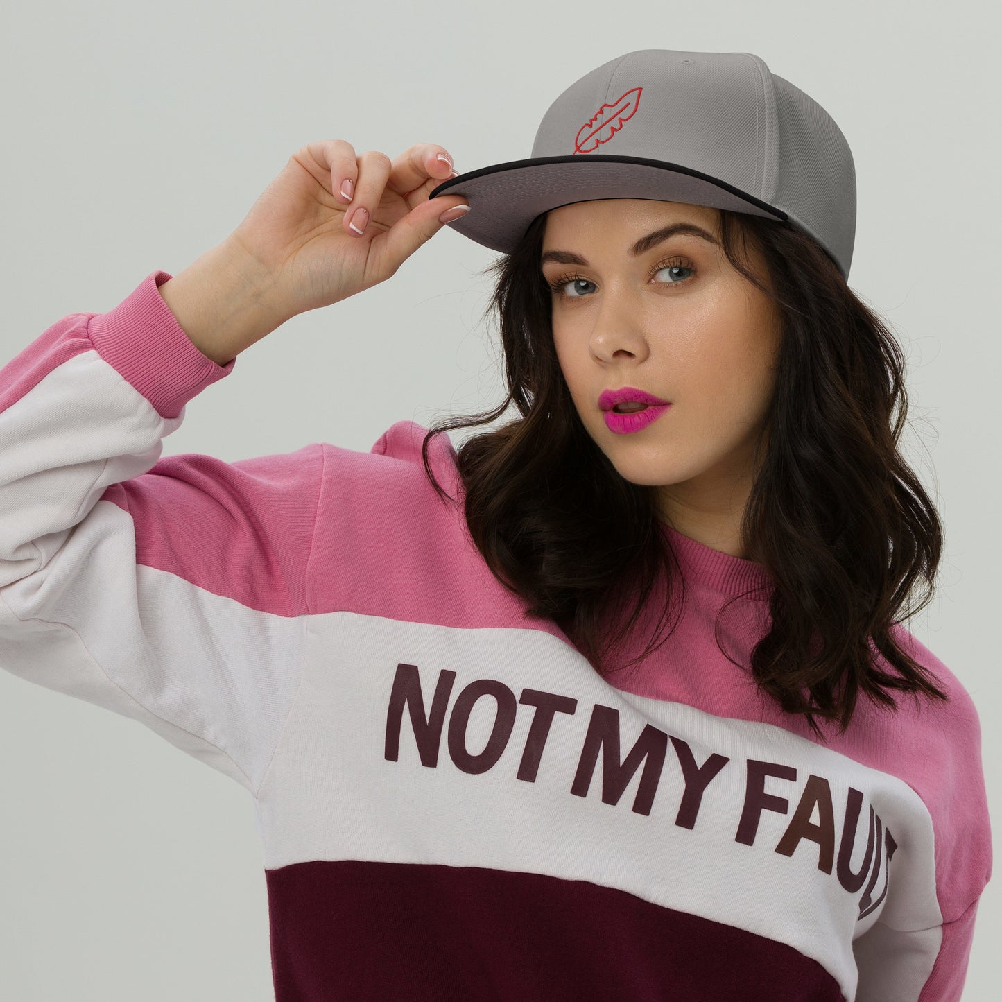 Feather Snapback Hat (Red)