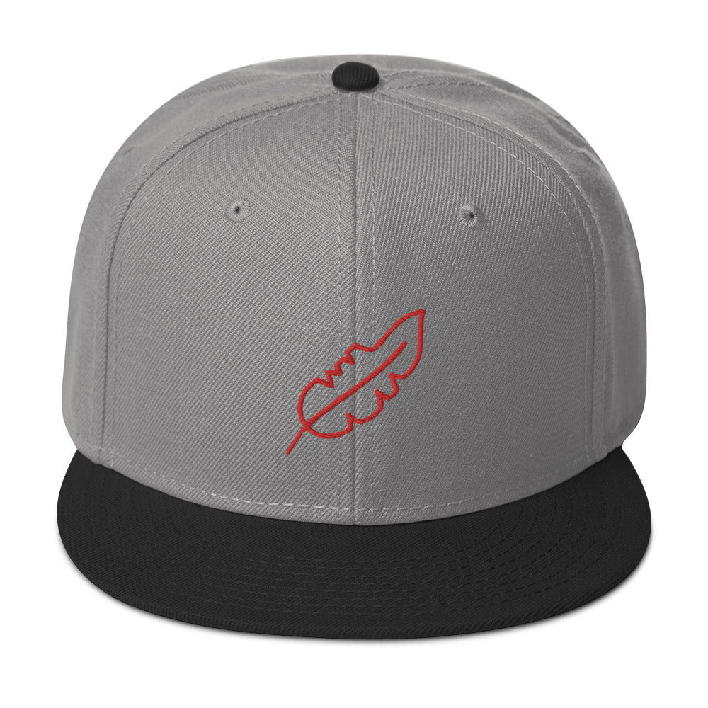 Feather Snapback Hat (Red)