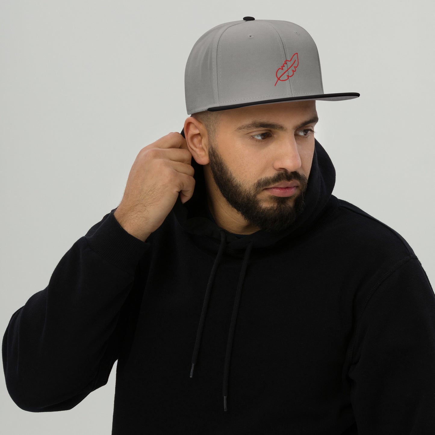 Feather Snapback Hat (Red)