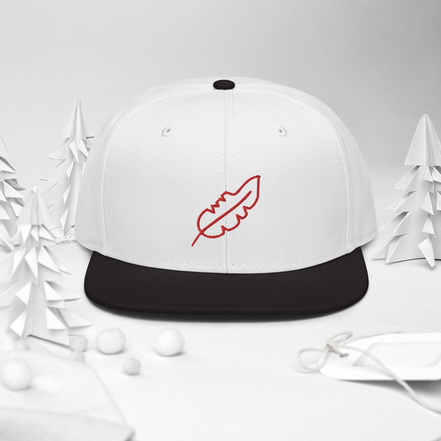Feather Snapback Hat (Red)