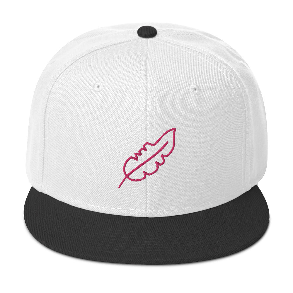 Feather Snapback Hat (Pink)