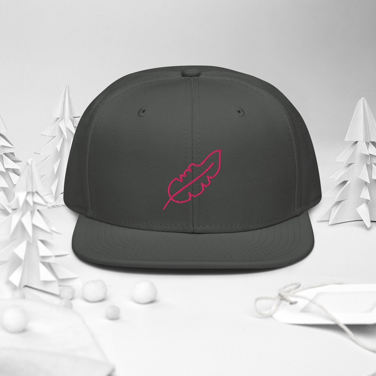 Feather Snapback Hat (Pink)