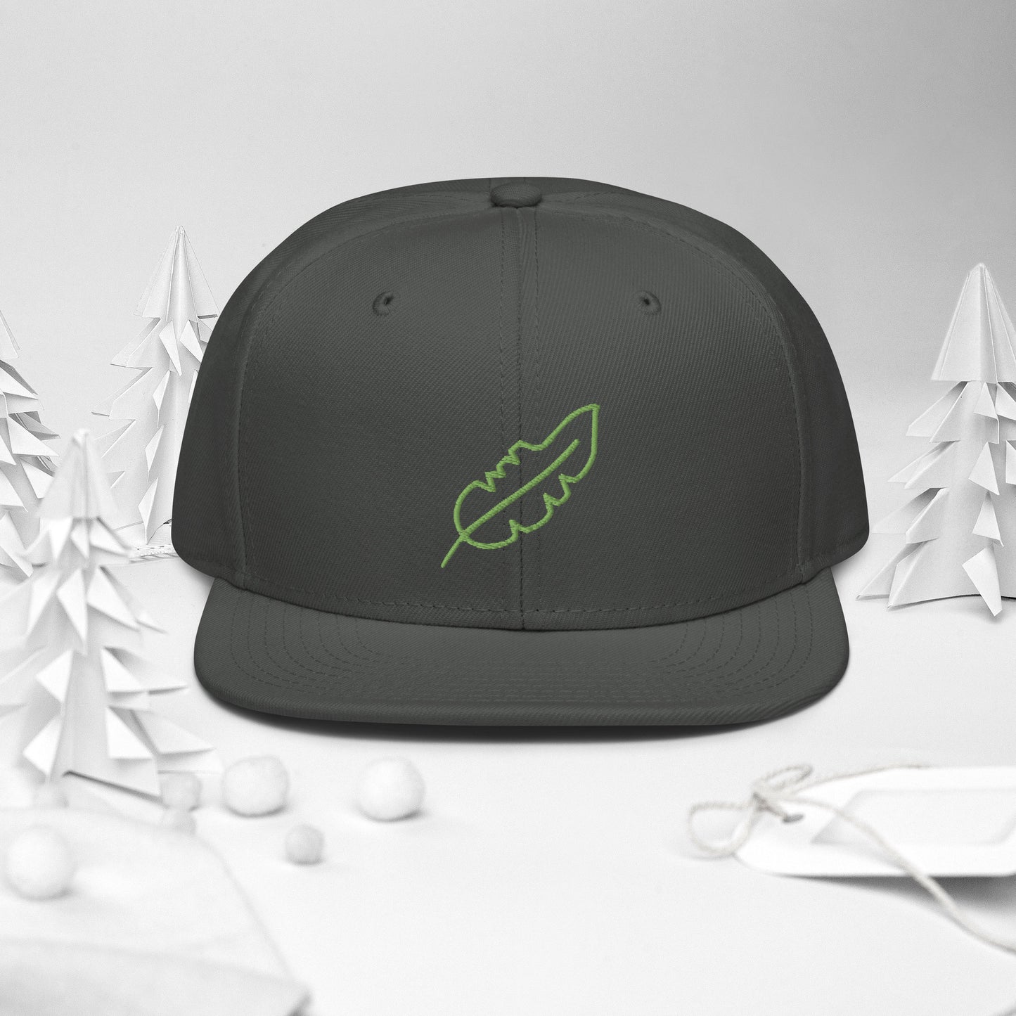 Feather Snapback Hat (Lime)