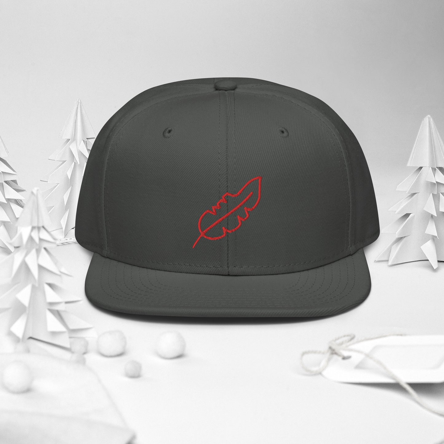 Feather Snapback Hat (Red)