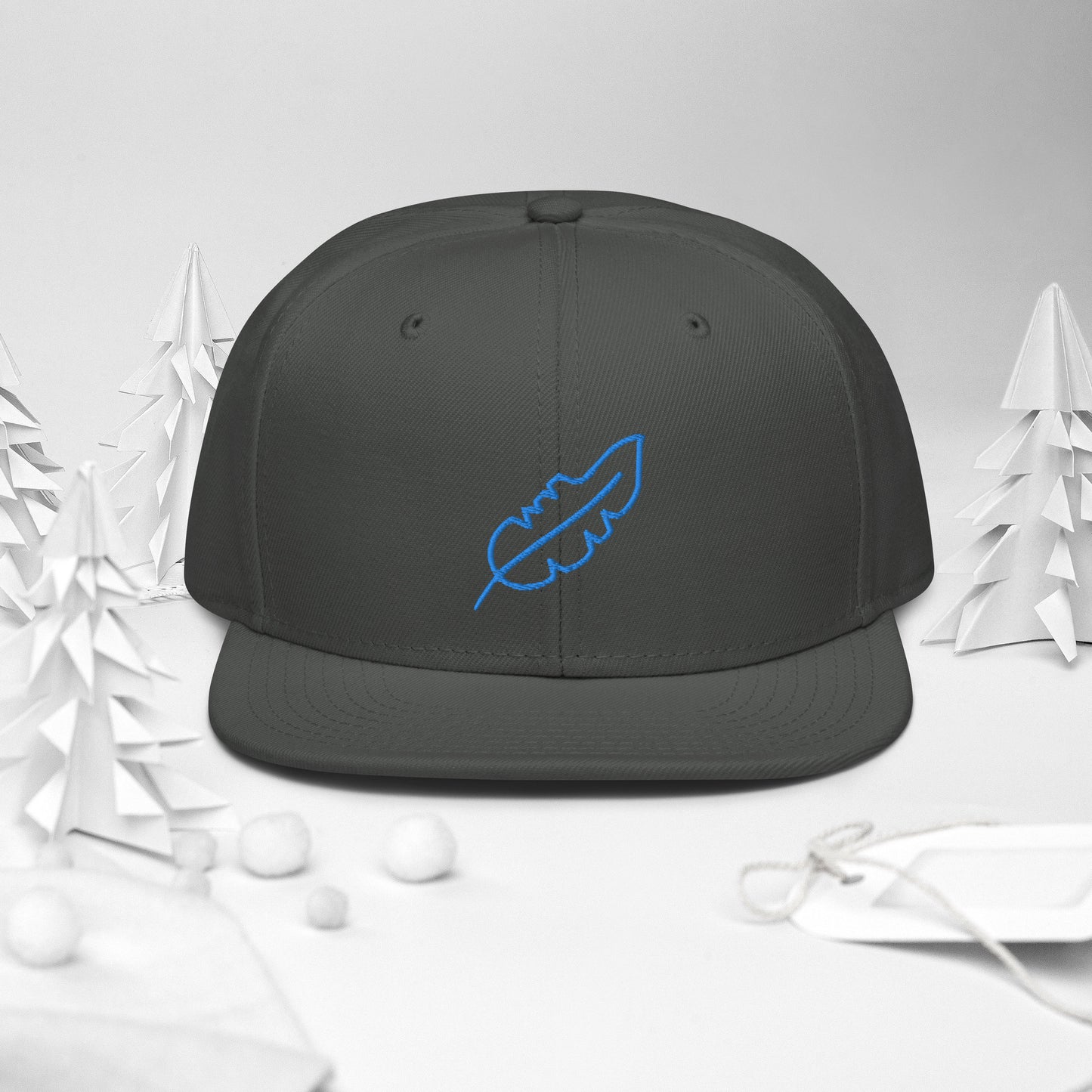 Feather Snapback Hat (Royal Blue)
