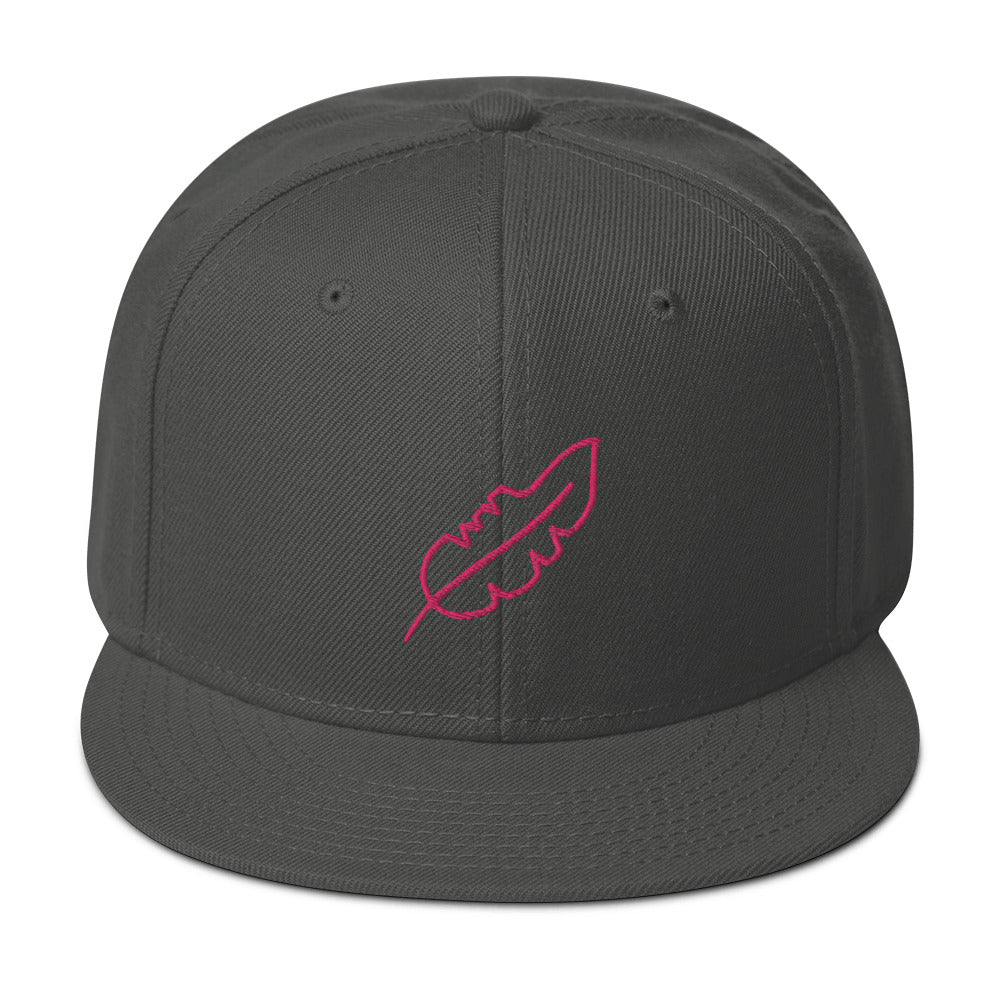 Feather Snapback Hat (Pink)