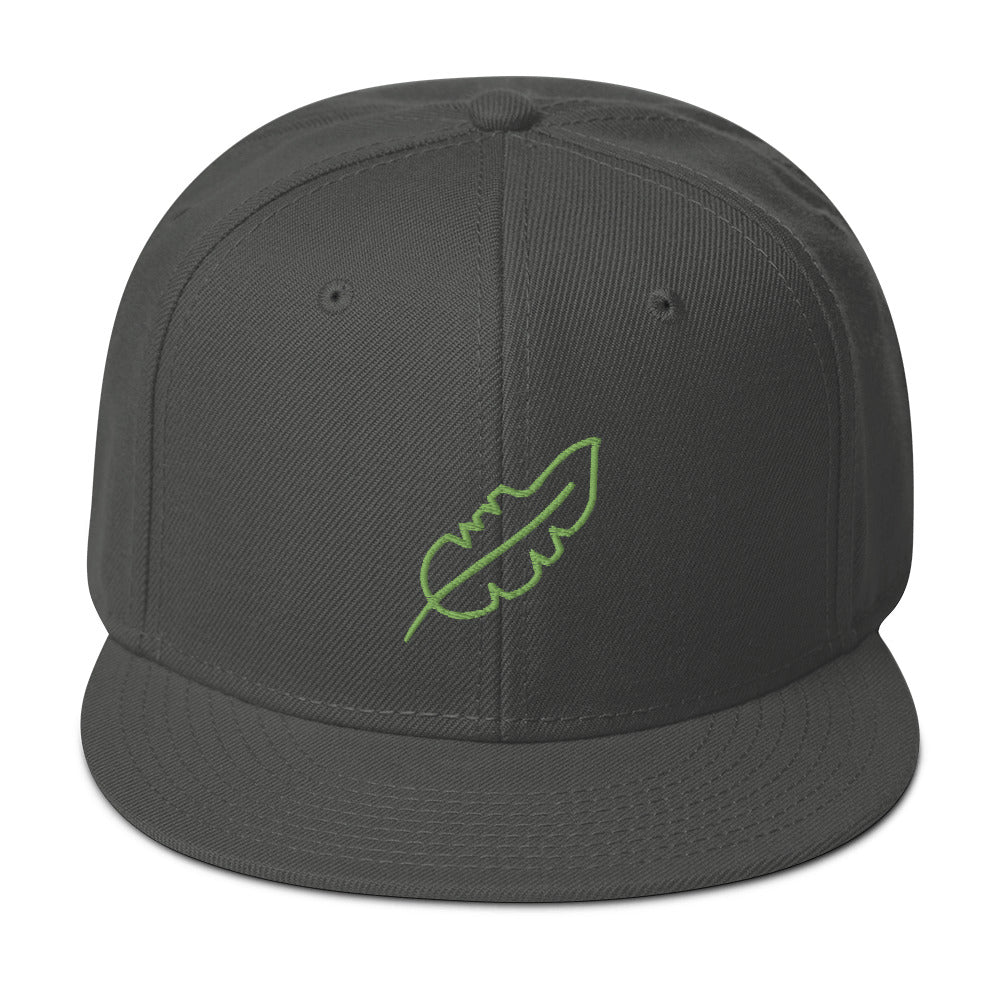 Feather Snapback Hat (Lime)