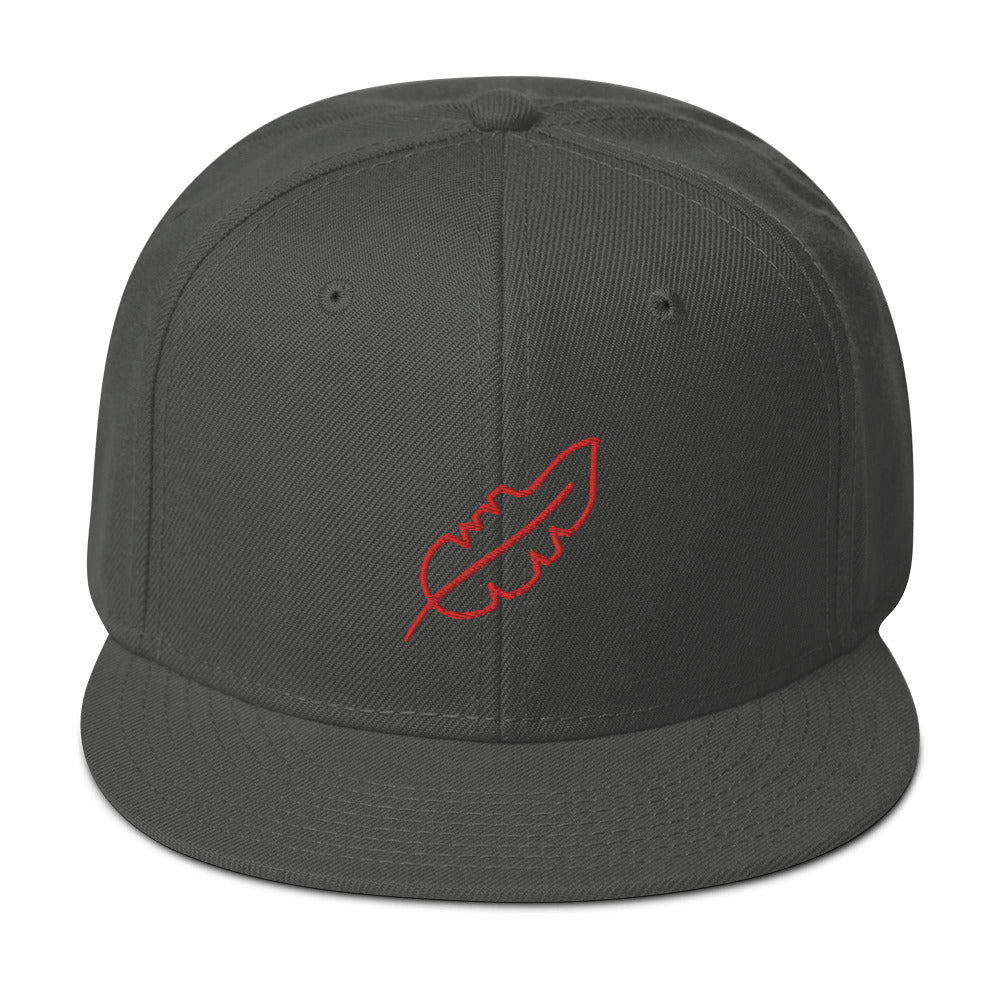 Feather Snapback Hat (Red)