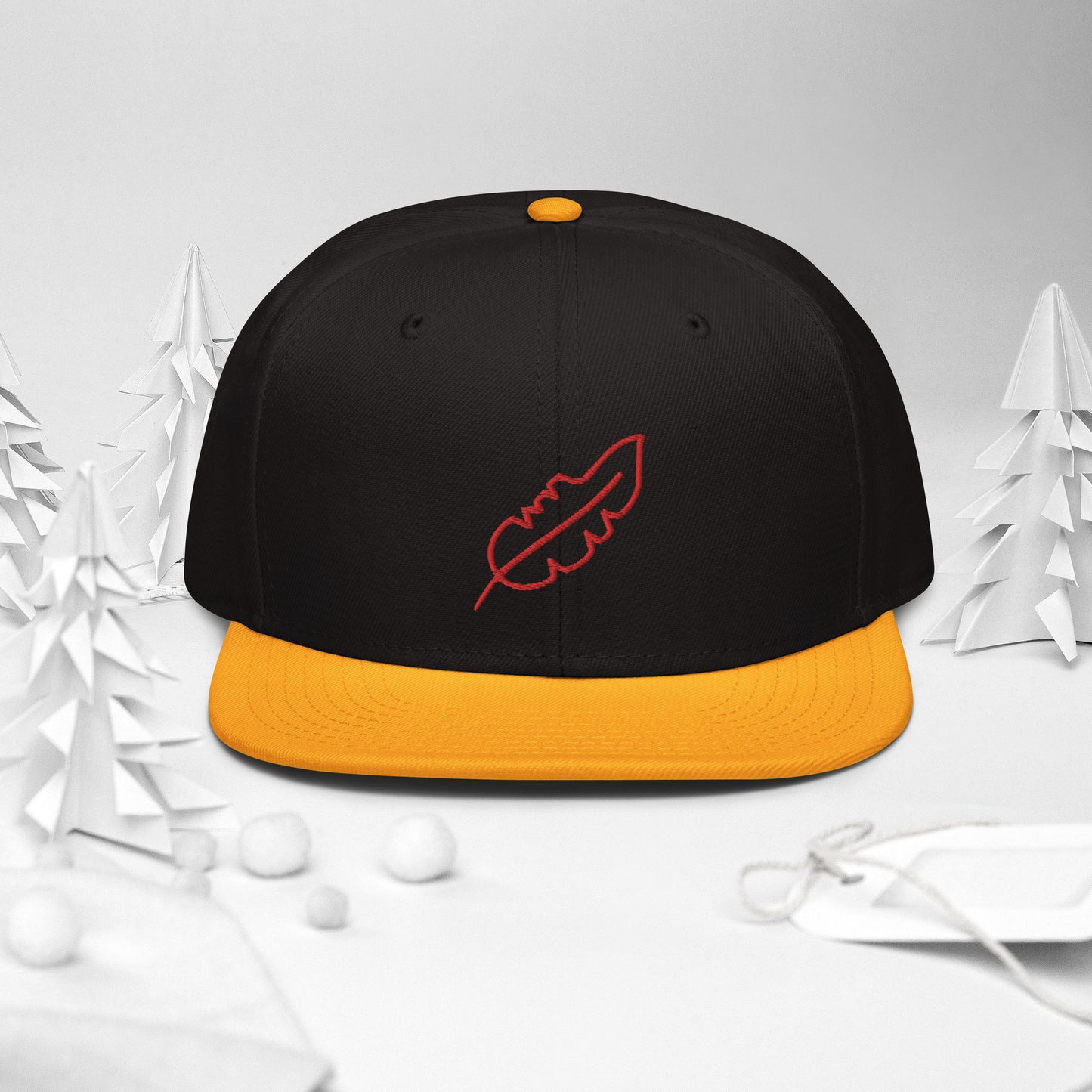 Feather Snapback Hat (Red)