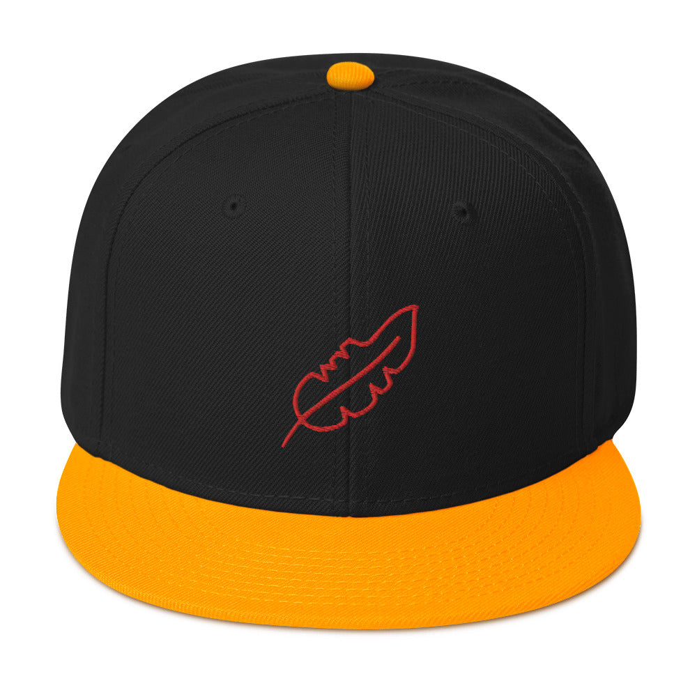 Feather Snapback Hat (Red)