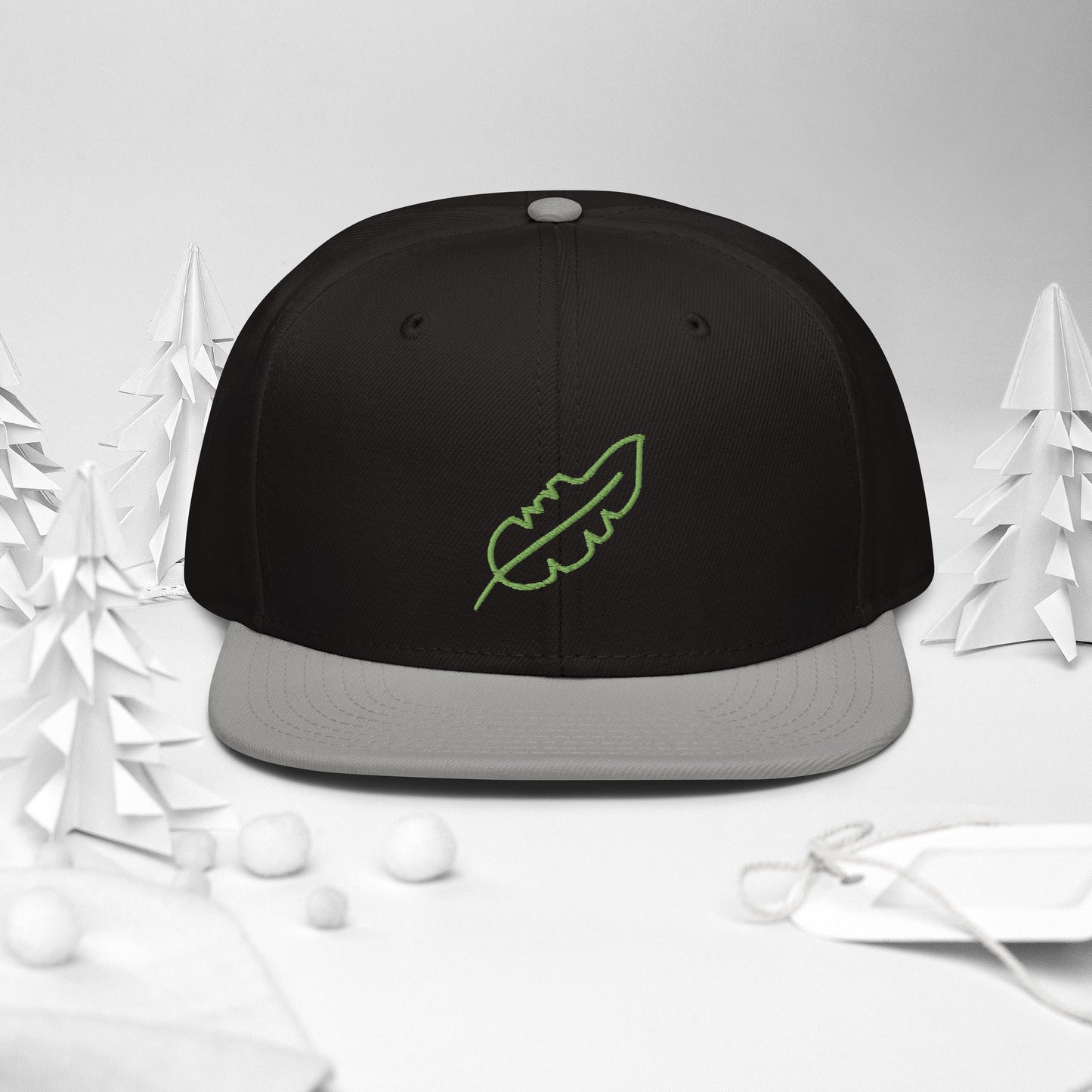 Feather Snapback Hat (Lime)
