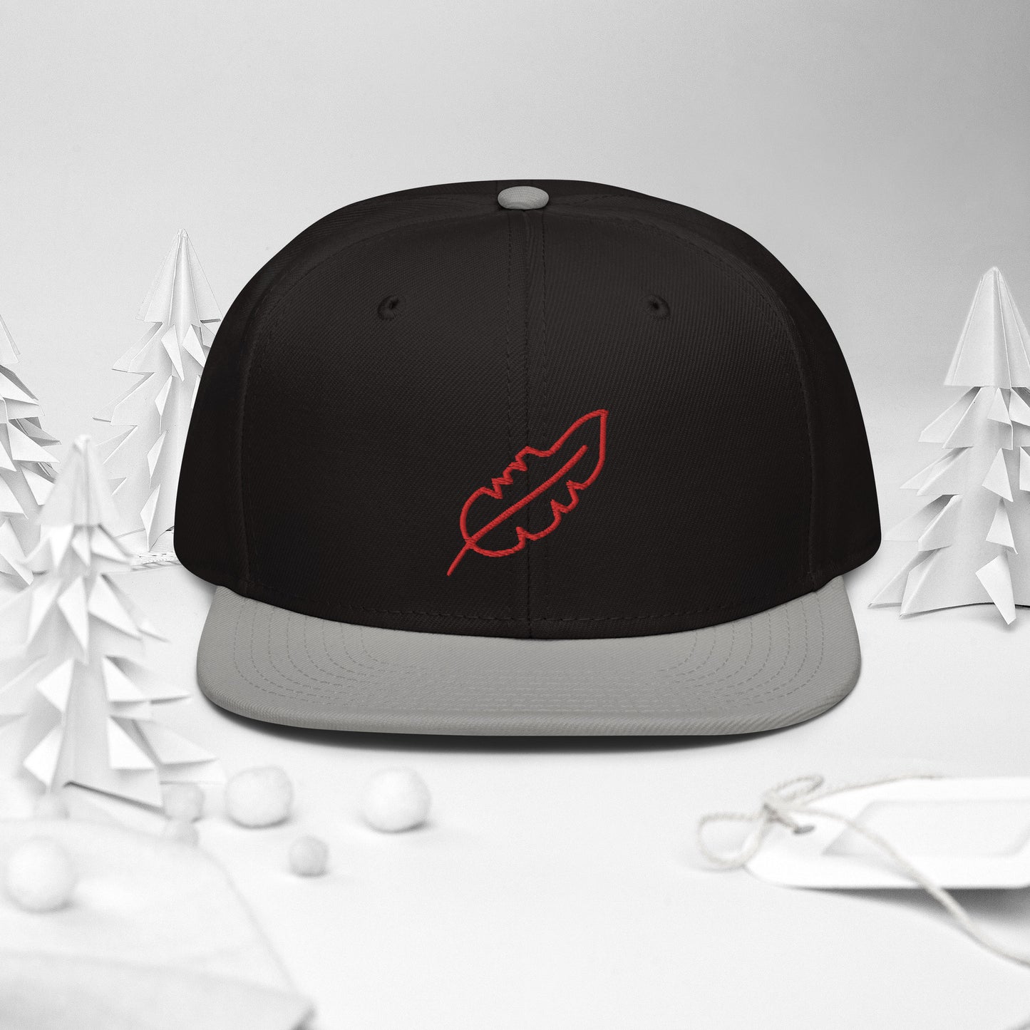 Feather Snapback Hat (Red)