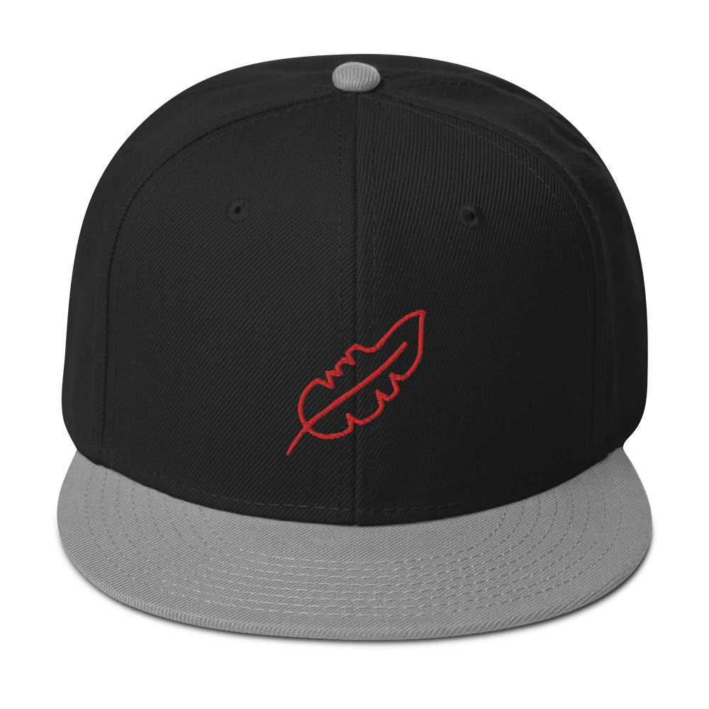 Feather Snapback Hat (Red)