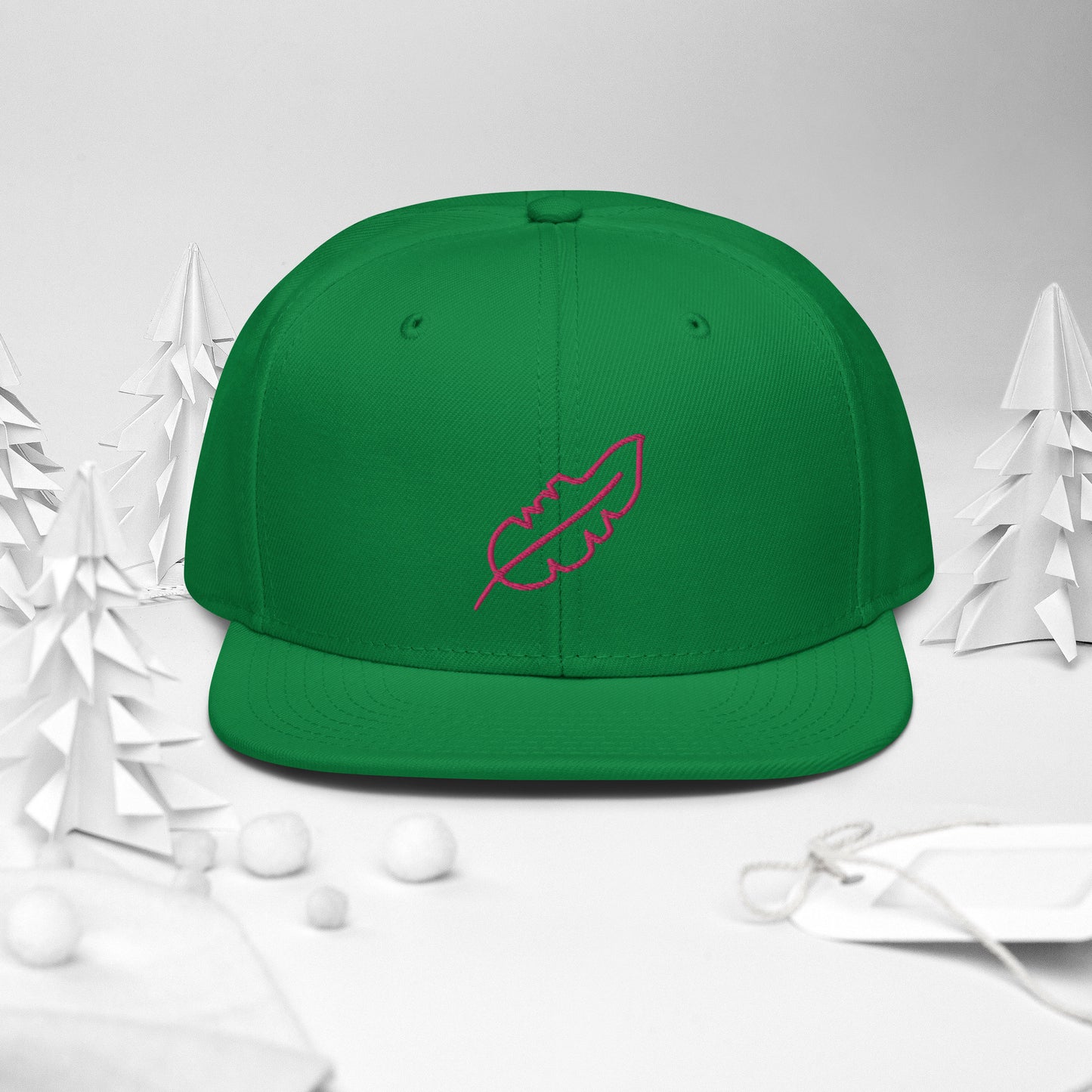 Feather Snapback Hat (Pink)