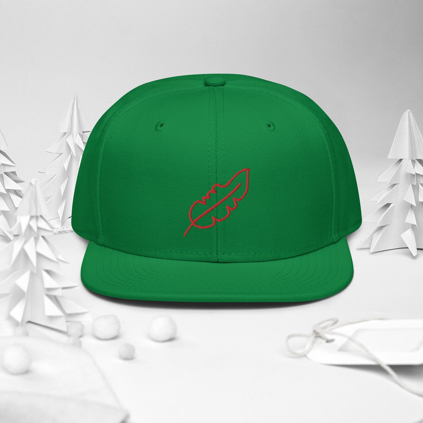Feather Snapback Hat (Red)