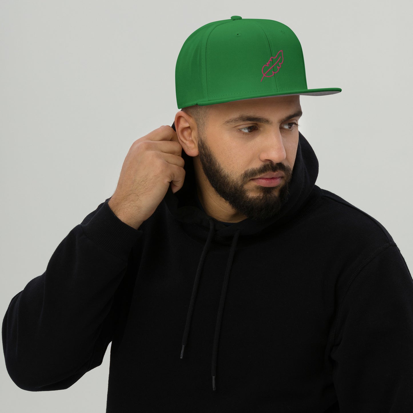 Feather Snapback Hat (Pink)