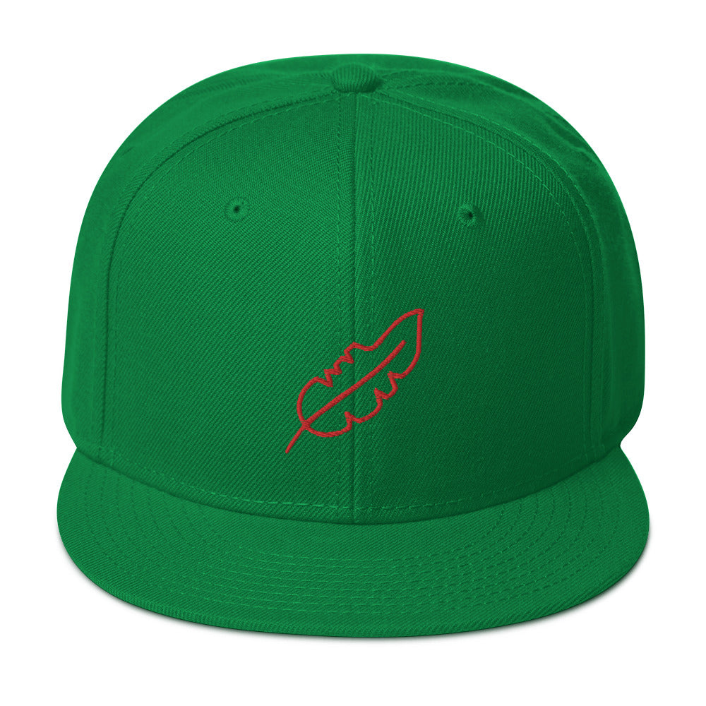 Feather Snapback Hat (Red)
