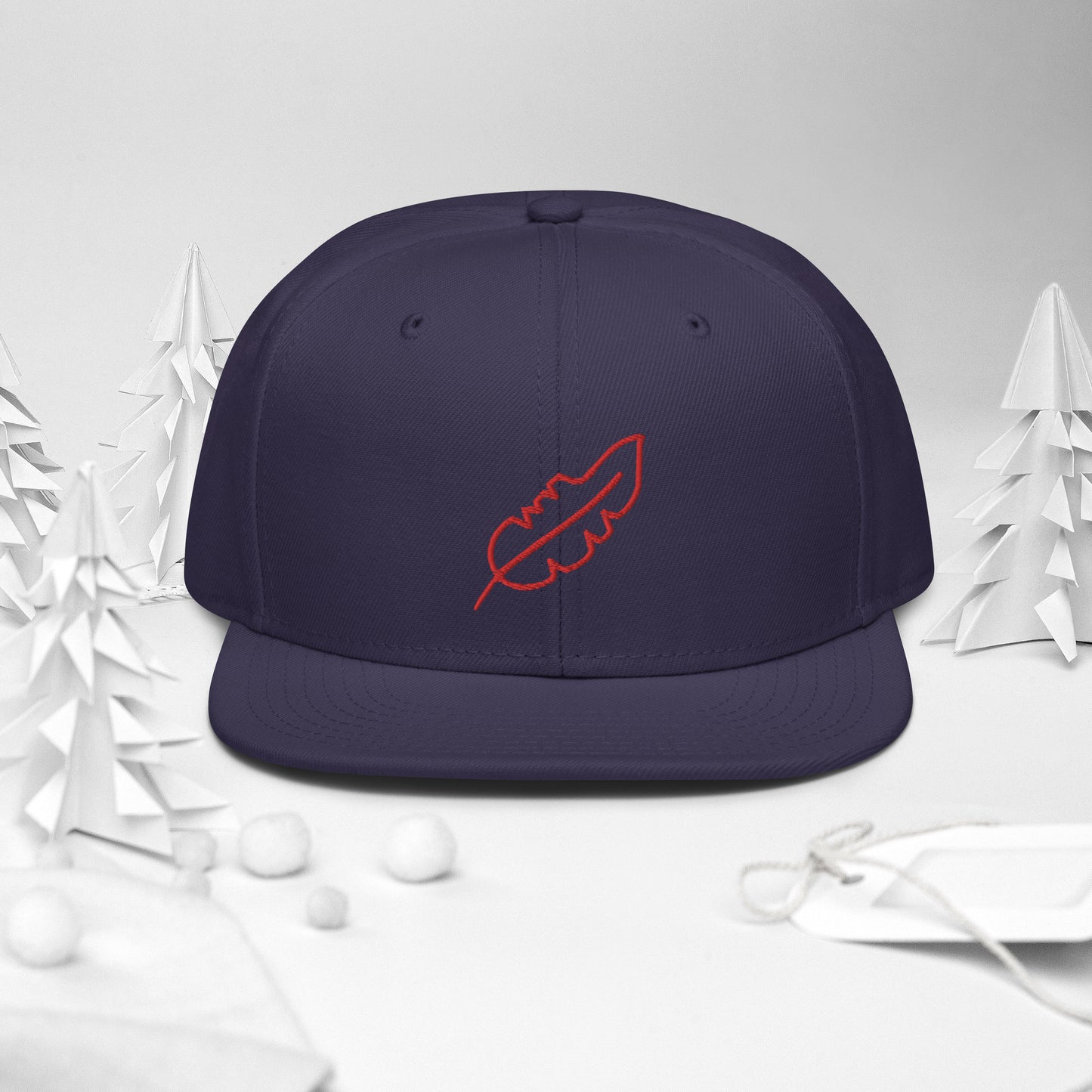 Feather Snapback Hat (Red)