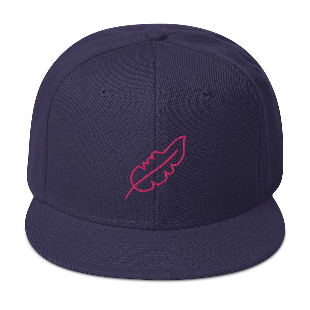 Feather Snapback Hat (Pink)