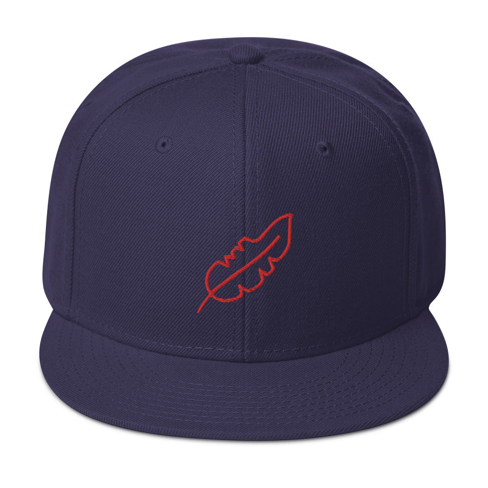 Feather Snapback Hat (Red)
