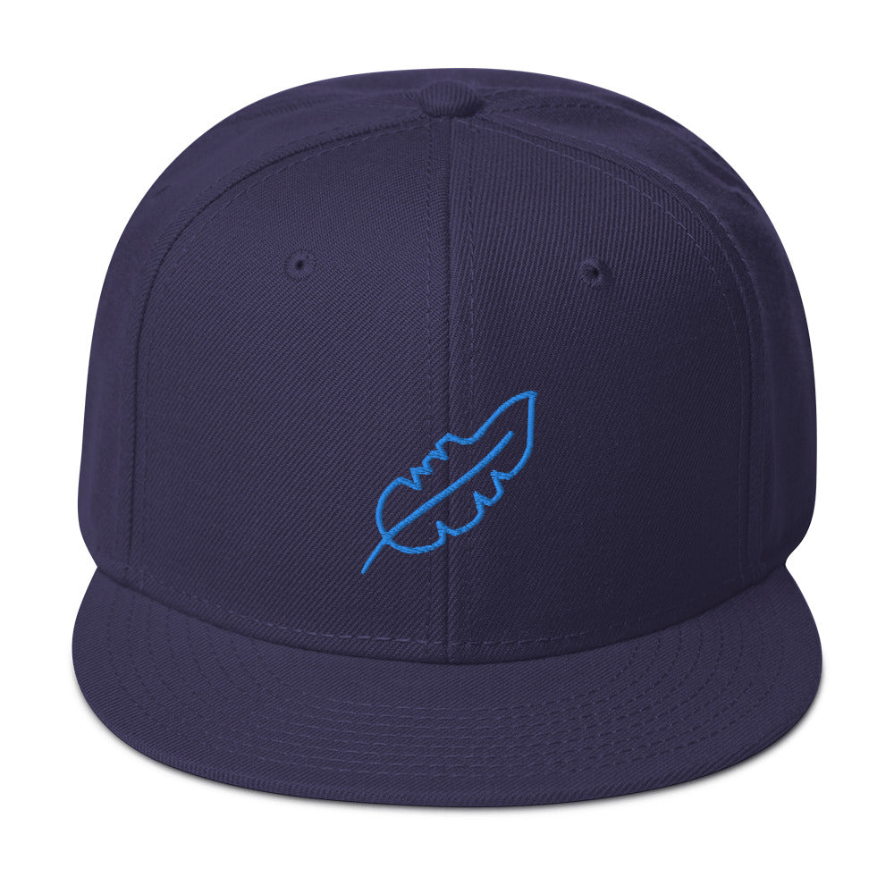Feather Snapback Hat (Royal Blue)