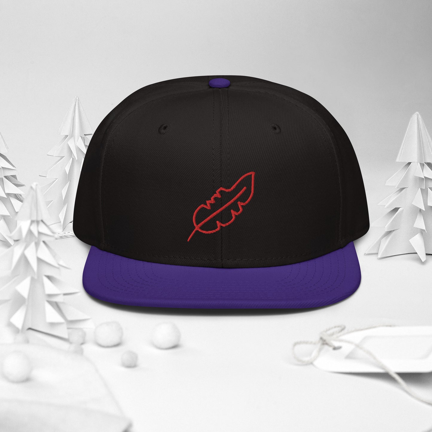 Feather Snapback Hat (Red)