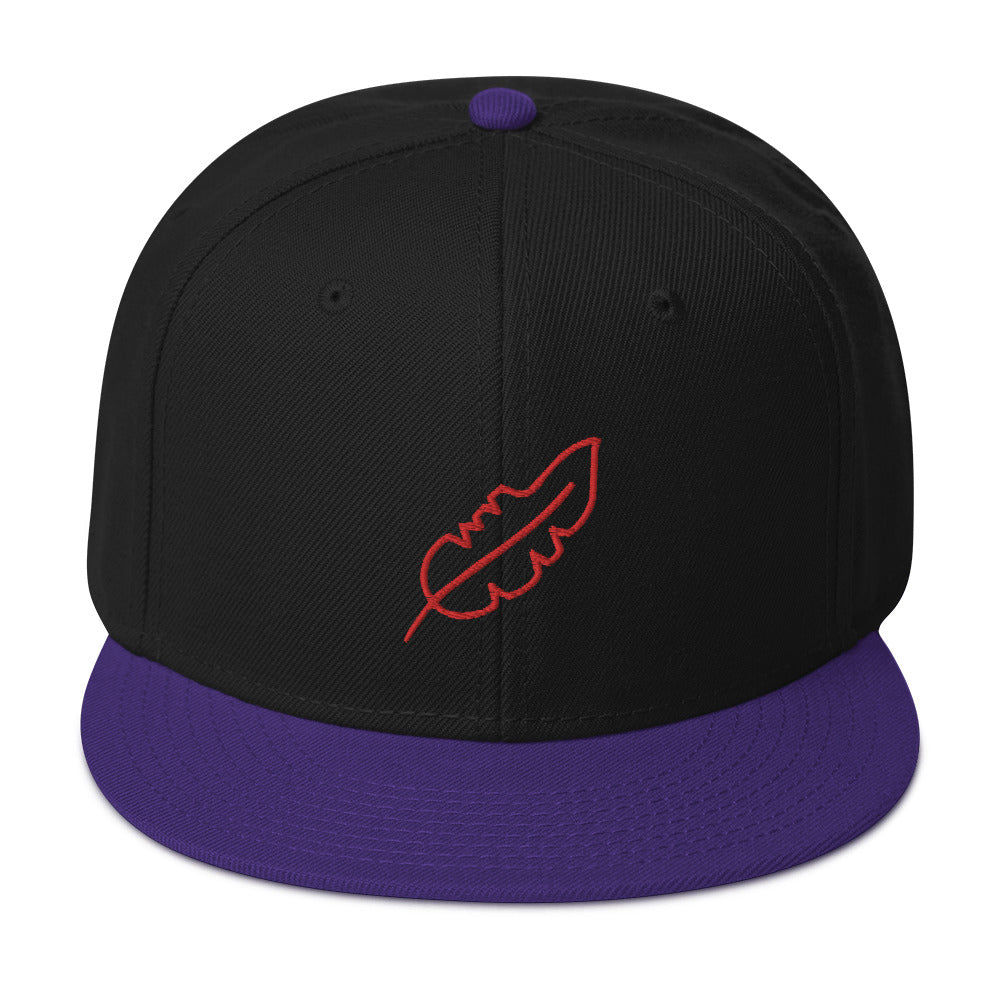 Feather Snapback Hat (Red)