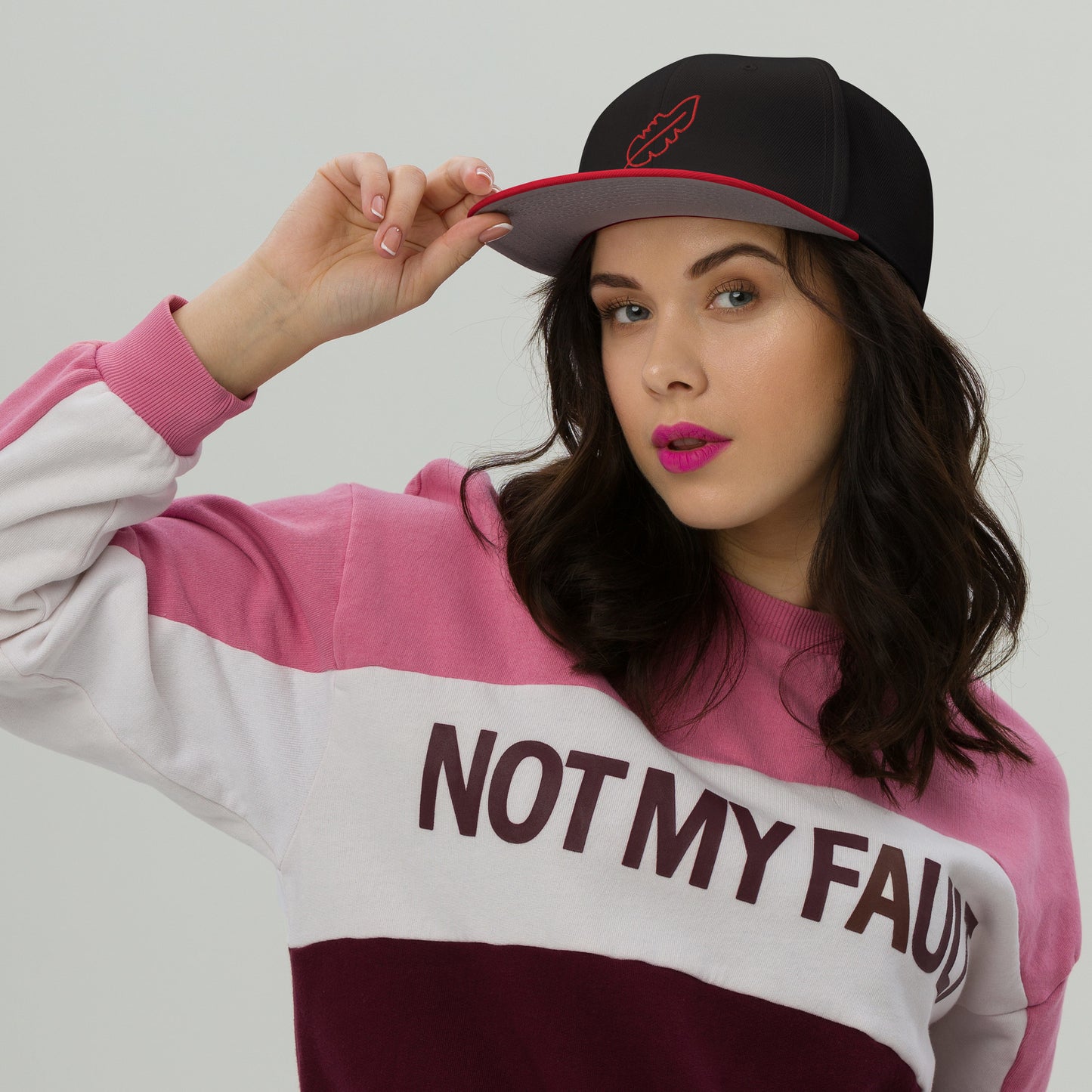 Feather Snapback Hat (Red)
