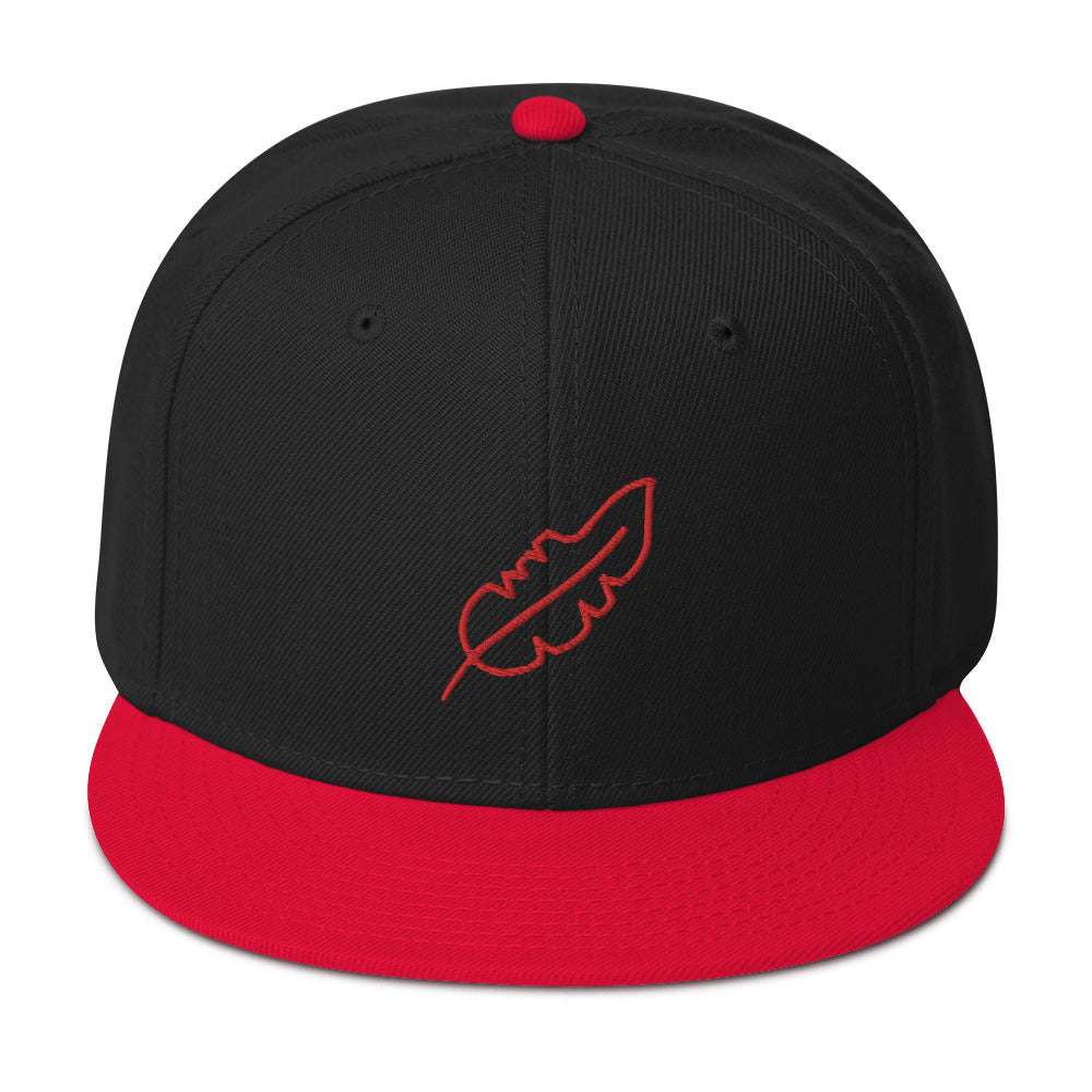 Feather Snapback Hat (Red)