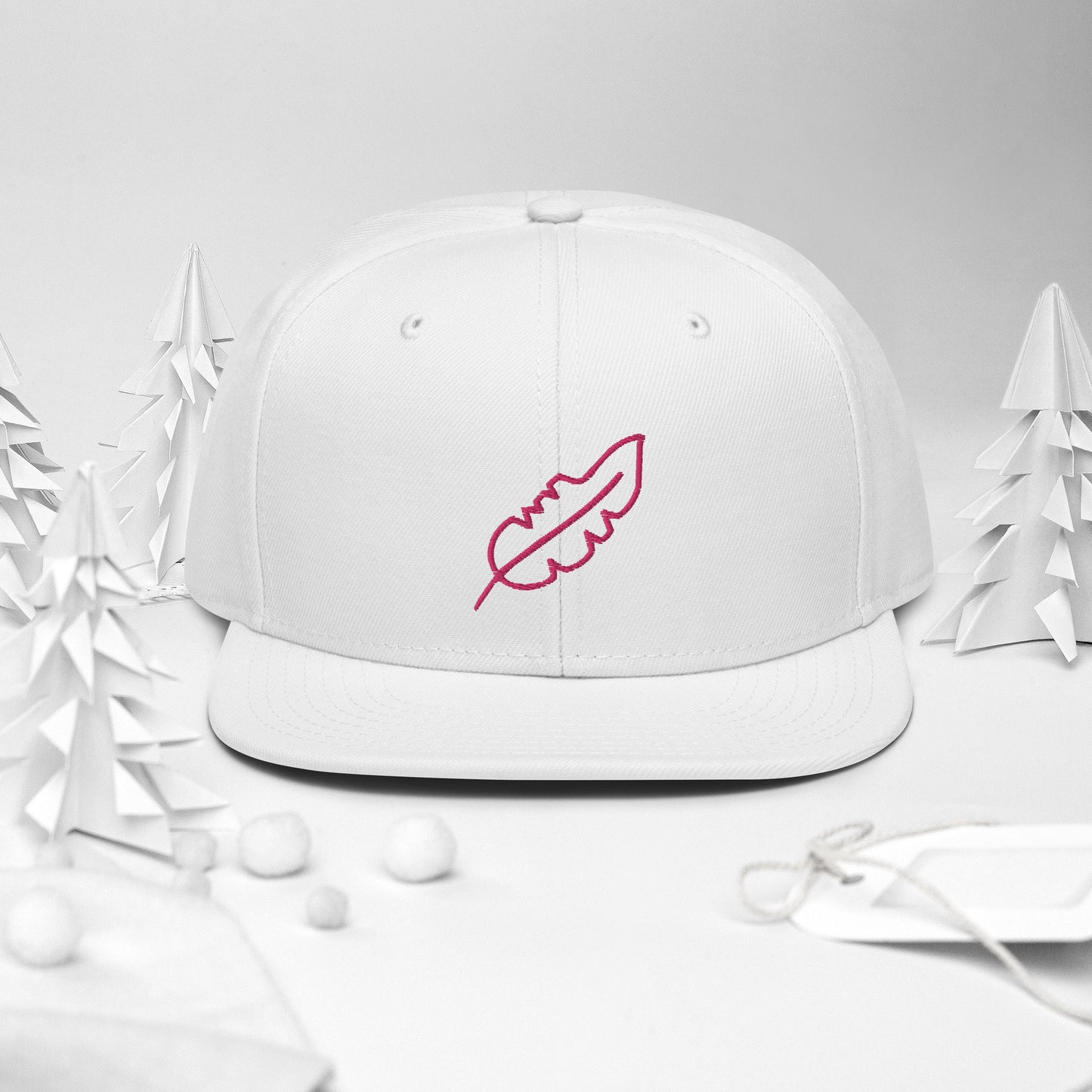 Feather Snapback Hat (Pink)