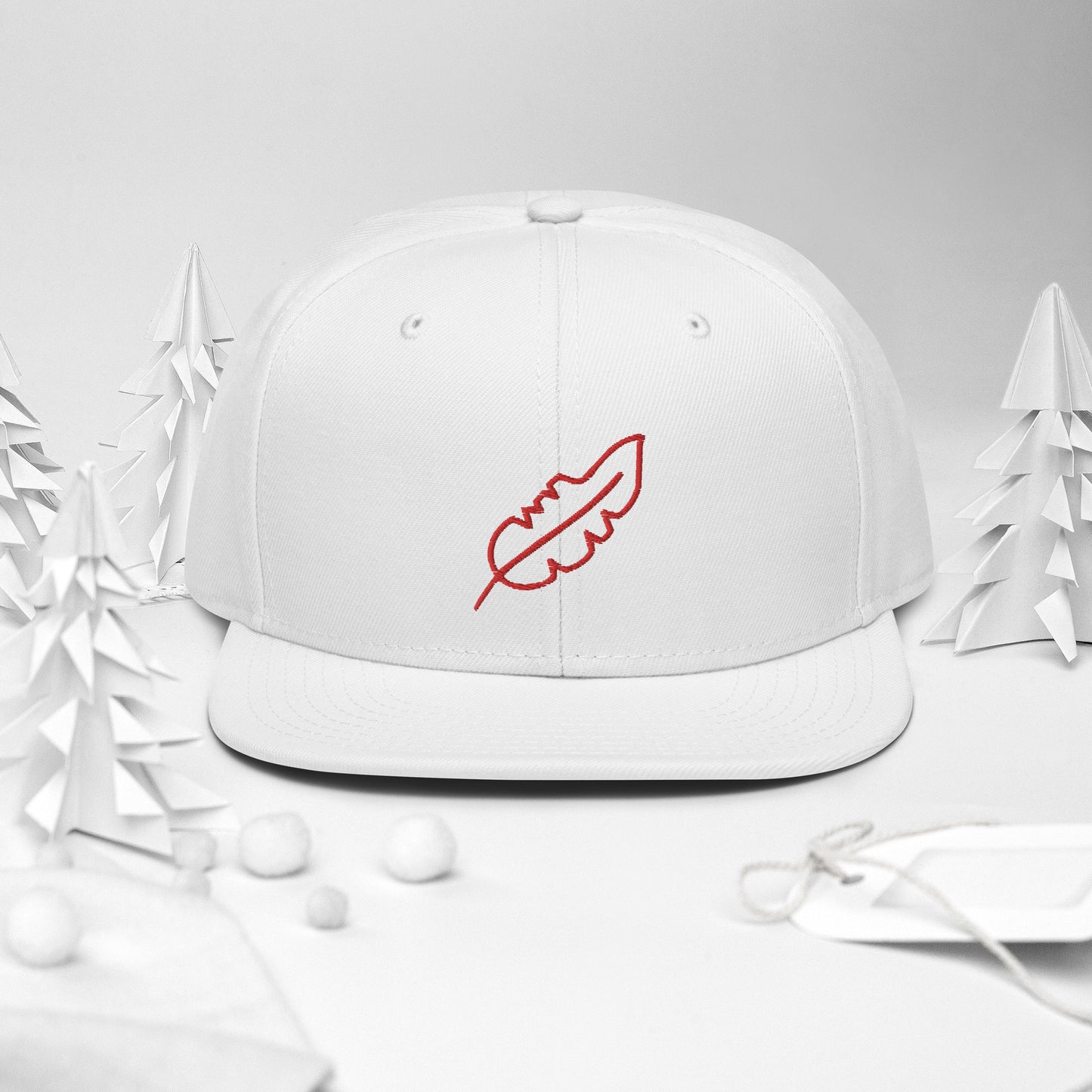 Feather Snapback Hat (Red)
