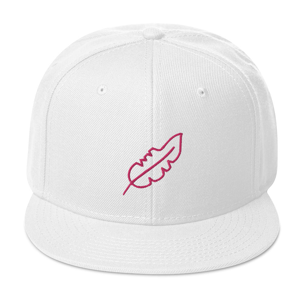 Feather Snapback Hat (Pink)