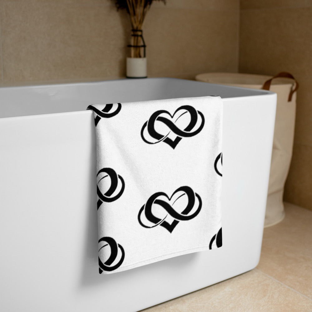 Poly Love White Beach Towel