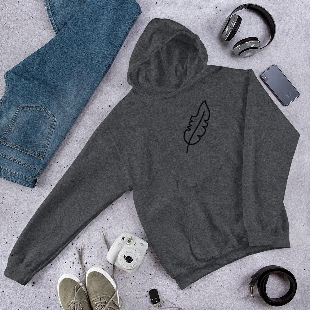 Feather Unisex Hoodie (Black)