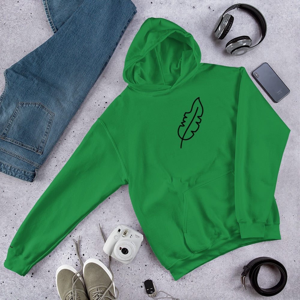 Feather Unisex Hoodie (Black)