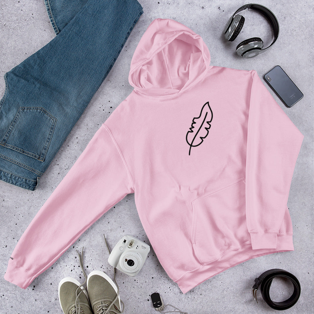 Feather Unisex Hoodie (Black)