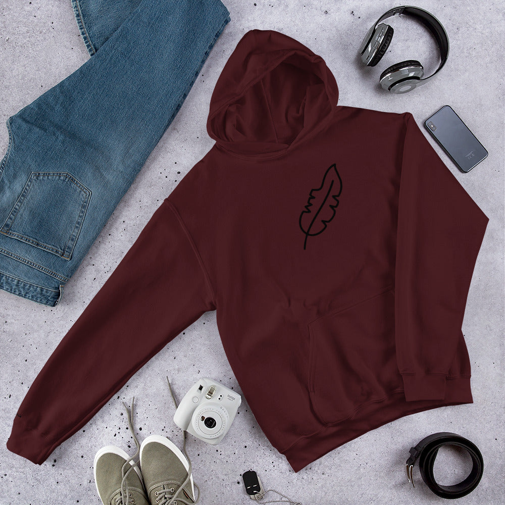 Feather Unisex Hoodie (Black)