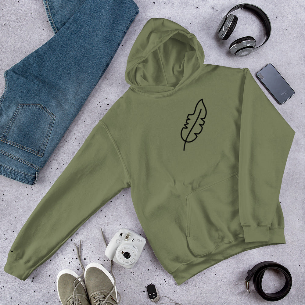 Feather Unisex Hoodie (Black)