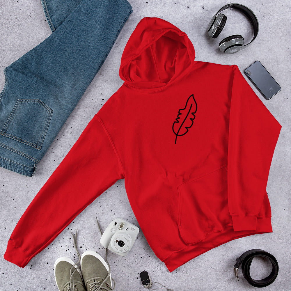 Feather Unisex Hoodie (Black)