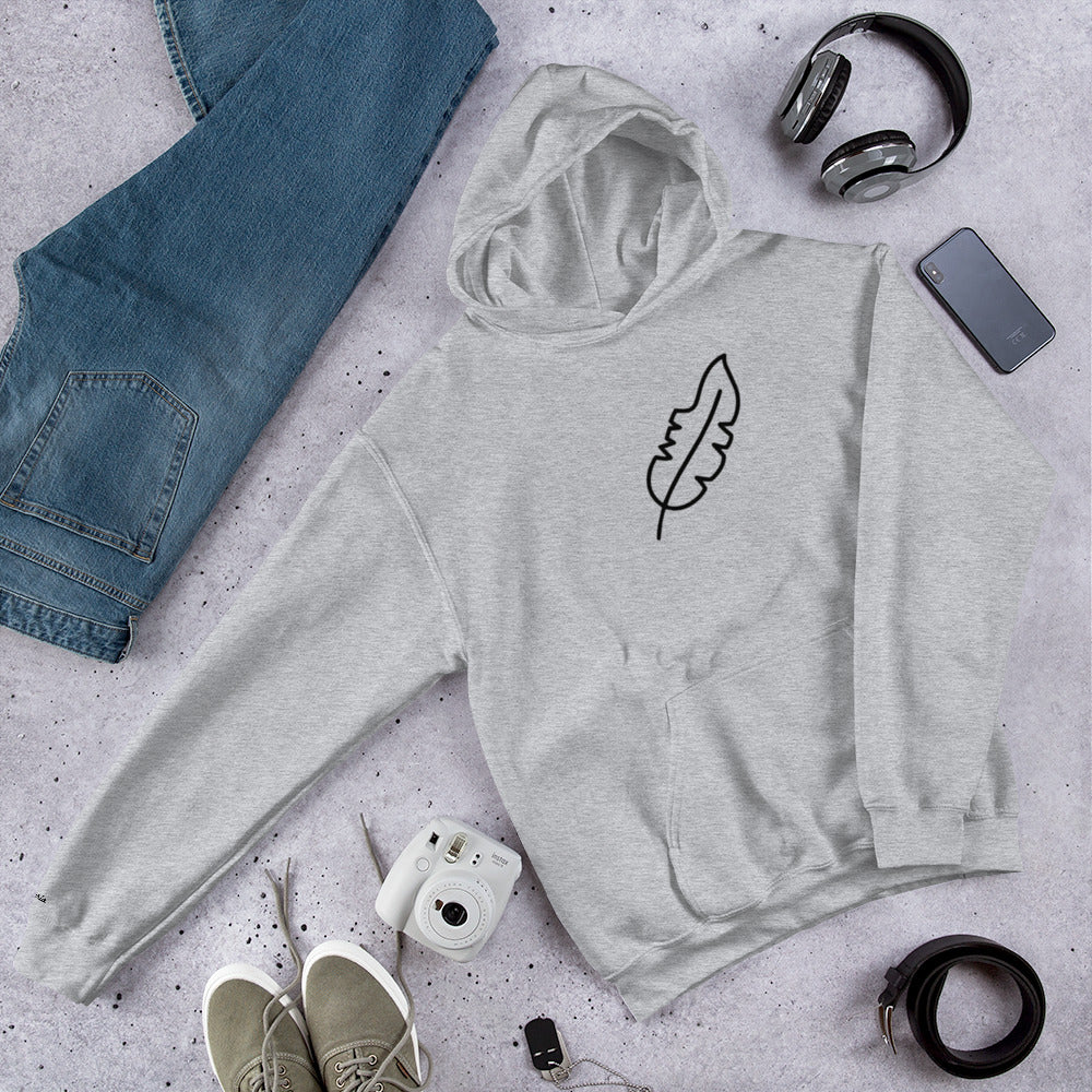 Feather Unisex Hoodie (Black)