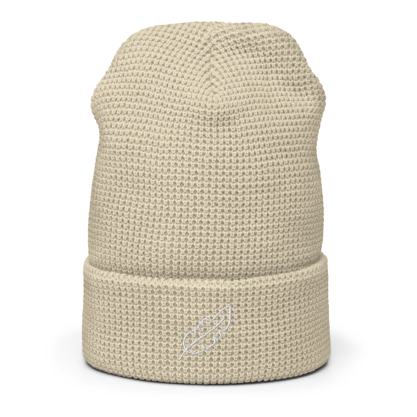 Feather Waffle beanie (White)